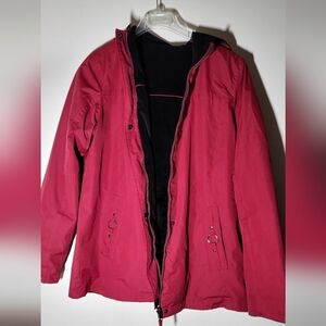 Vintage Reversible Red & Black Hooded Jacket/Raincoat